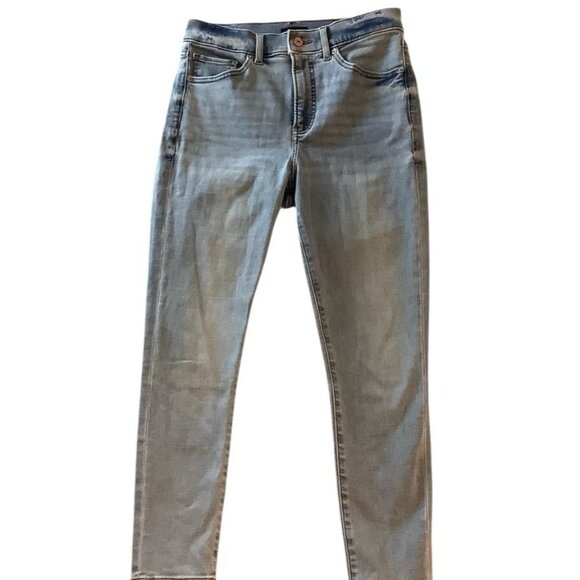 Express High Rise Skinny Stretch Jeans Womens Size 8S Blue Denim - Picture 1 of 10